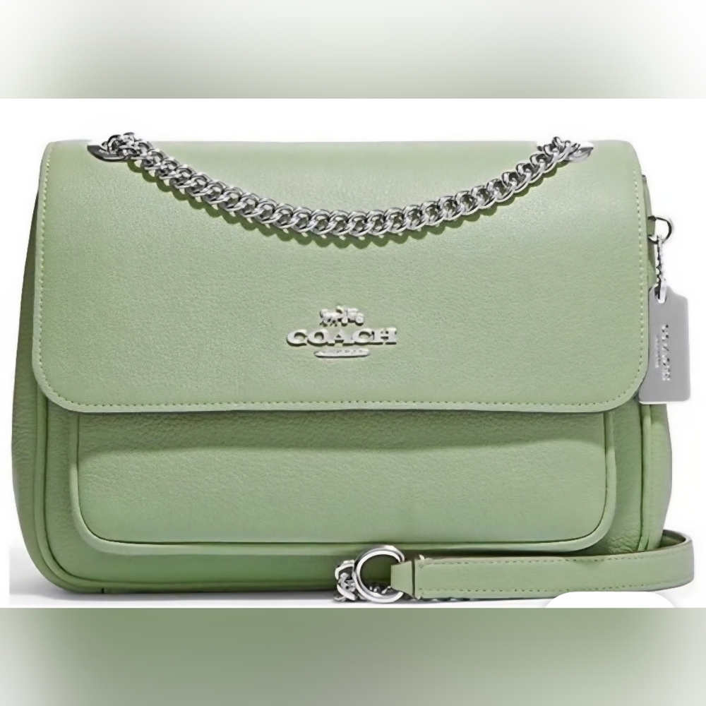 Coach 2023 Klare Chain Crossbody 25 Pistachio Leather Bag